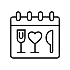 dinner date icon, dinner date line art - simple line art of dinner date, perfect for dinner date logos and icons and themed design