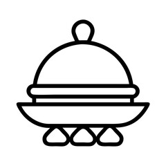 food platter icon, food platter line art - simple line art of food platter, perfect for food platter logos and icons and themed design