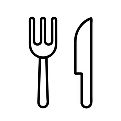fork and knife icon, fork and knife line art - simple line art of fork and knife, perfect for fork and knife logos and icons and themed design