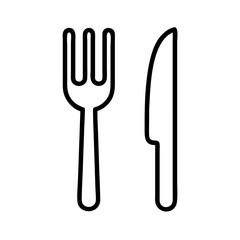 fork and knife icon, fork and knife line art - simple line art of fork and knife, perfect for fork and knife logos and icons and themed design