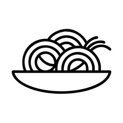 plate of pasta icon, plate of pasta line art - simple line art of plate of pasta, perfect for plate of pasta logos and icons and themed design