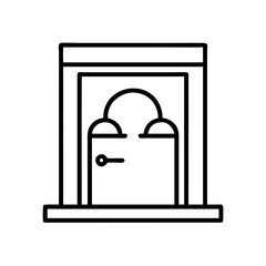 restaurant entrance door icon, restaurant entrance door line art - simple line art of restaurant entrance door, perfect for restaurant entrance door logos and icons and themed design