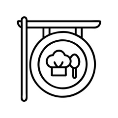 restaurant logo icon, restaurant logo line art - simple line art of restaurant logo, perfect for restaurant logo logos and icons and themed design