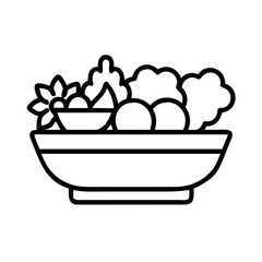 salad bar icon, salad bar line art - simple line art of salad bar, perfect for salad bar logos and icons and themed design