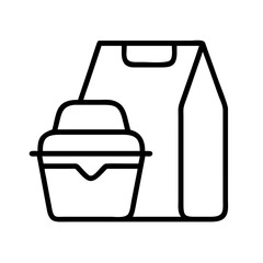 takeout and delivery icon, takeout and delivery line art - simple line art of takeout and delivery, perfect for takeout and delivery logos and icons and themed design