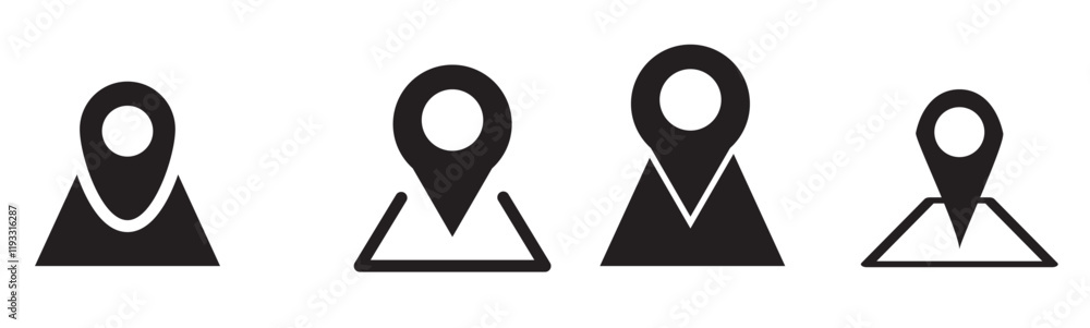 Aufkleber location icon set. flat icon set of location and map pins. map pin place marker. location pointer ic