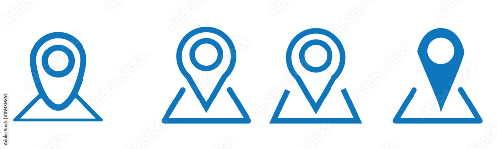 Poster location icon set. flat icon set of location and map pins. map pin place marker. location pointer ic