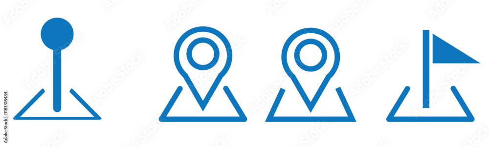 Aufkleber location icon set. flat icon set of location and map pins. map pin place marker. location pointer ic