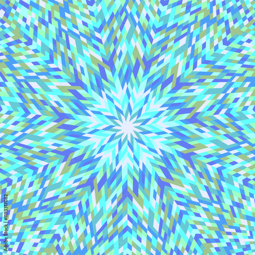 Poster dynamic round tiled pattern mosaic background - hypnotic abstract psychedelic colorful vector design