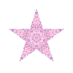 Colorful geometrical abstract polygonal mosaic star symbol template