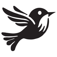 Silhouette of a bird on white background	