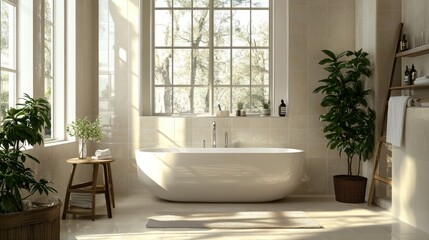 Cream ceramic tiles in a seamless bathroom and kitchen grid design.