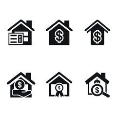 Real Estate Icon Set - Solid Vector Collection for Home, Loan, Renovation & More