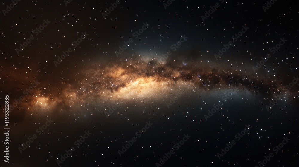 Wall mural a captivating 3d rendering of the milky way with bright star clusters and cosmic dust illuminated