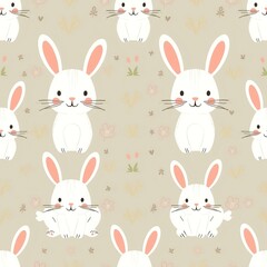 seamless pattern with rabbits, cute rabbits