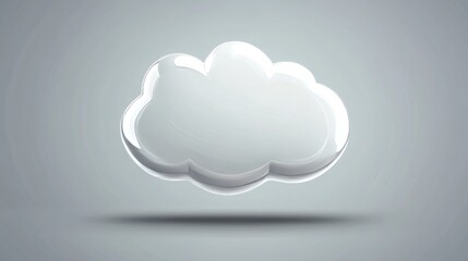 Glossy 3D speech bubble resembling a talking cloud or text balloon in a high-quality vector design. 