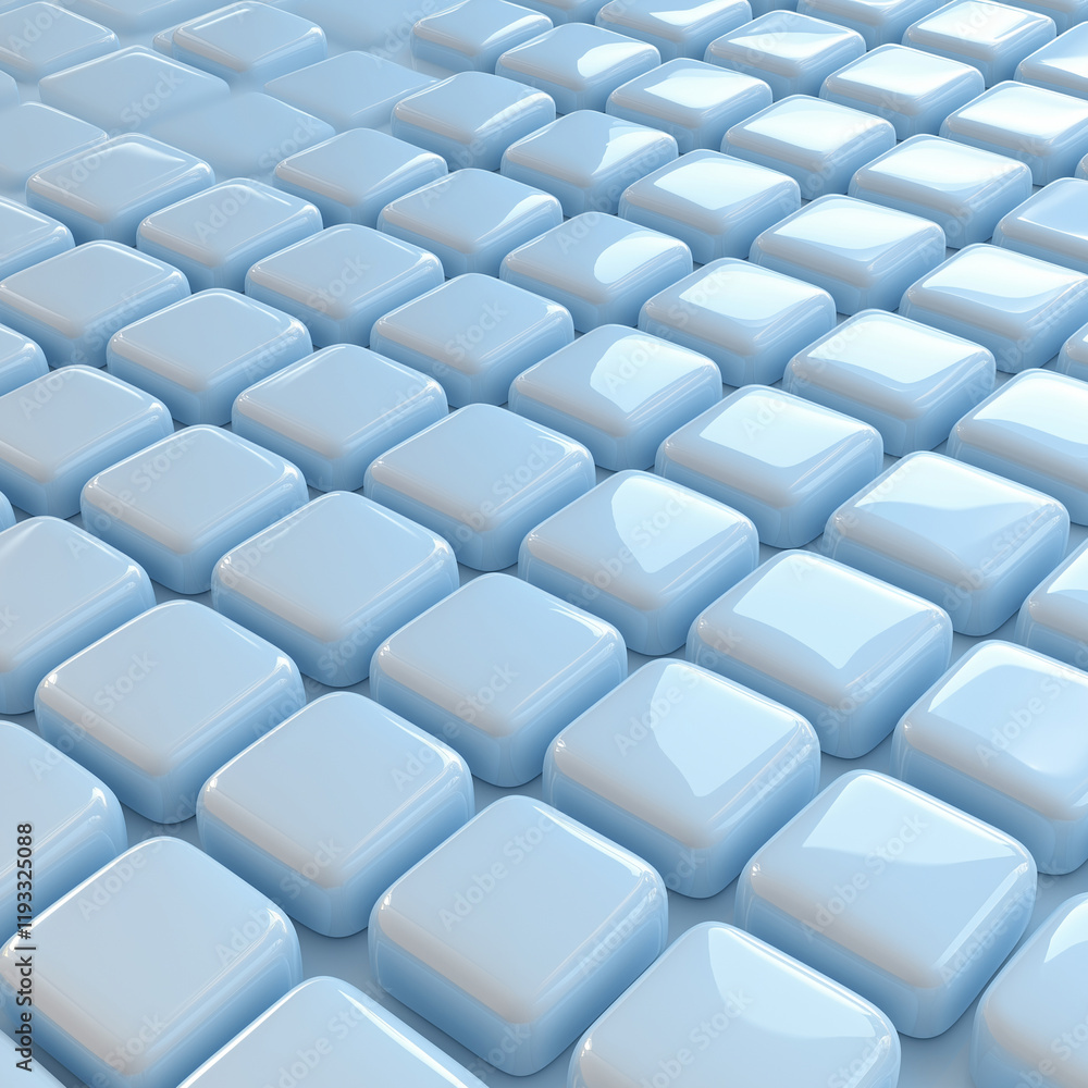 Aufkleber glossy blue tiles arranged in seamless pattern, creating depth