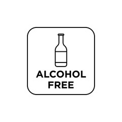 Alcohol free icon Flat illustration sign