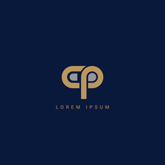 Fototapeta premium Initial letter CP, PC modern monogram and elegant logo design, premium logo on luxury background