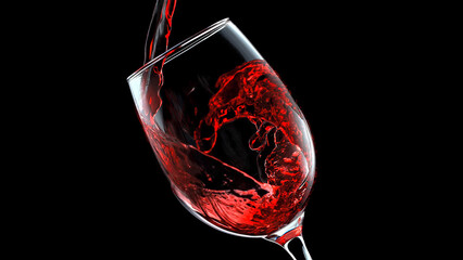 The thick wine slowly flows into the glass, filling it with a deep ruby hue. Light reflections play...