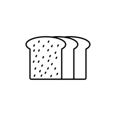 Bread slice icon Flat illustration sign