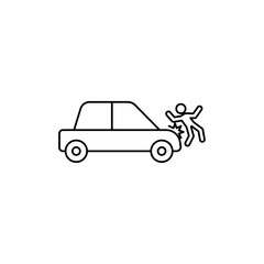 car Accident icon Flat illustration sign