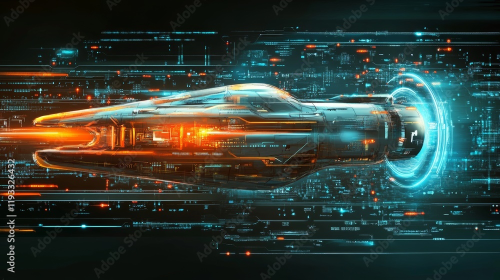 Poster hi-tech communication background, illustrating innovative tech concepts.