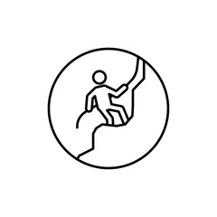 Climbing icon Flat illustration sign