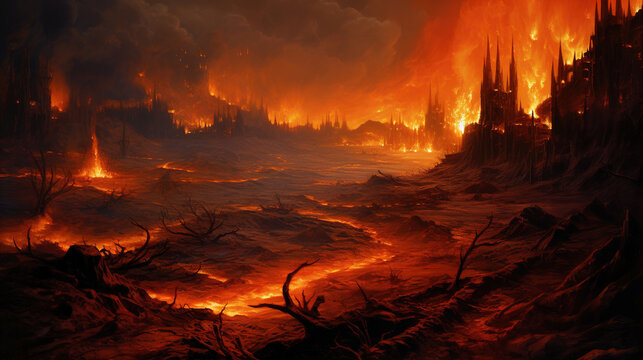 Inferno City: Burning Ruins of a Lost Civilization - Powered by Adobe