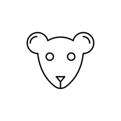 Face of mouse icon Flat illustration sign