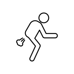 Farting icon Flat illustration sign