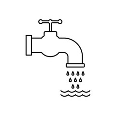 Faucet tap water icon Flat illustration sign