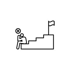 Fail or failure icon Flat illustration sign