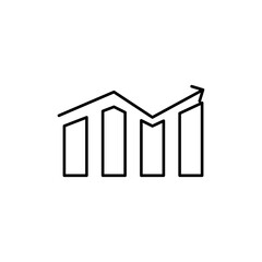 Increase chart icon Flat illustration sign