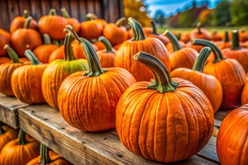 Bright Orange Pumpkins Close-Up at Southern Michigan Farm