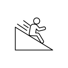 Man slide on slope icon Flat illustration sign