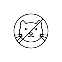 No cats allowed icon Flat illustration sign