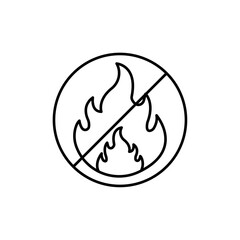 No fire icon Flat illustration sign