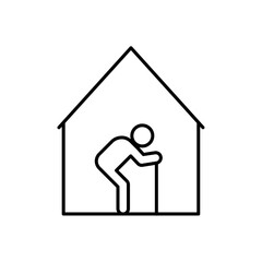Retirement home icon Flat illustration sign