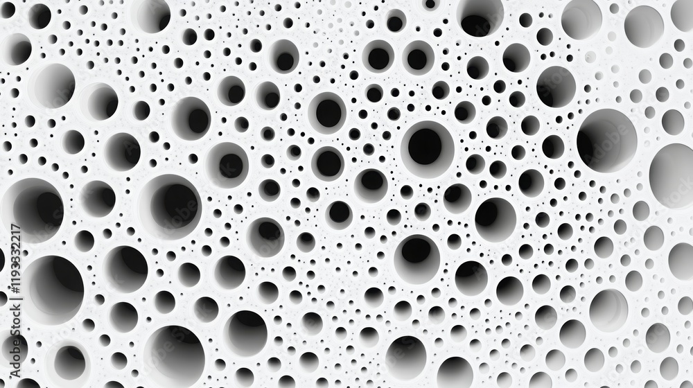 Poster soft white hole pattern in a seamless, regular layout.