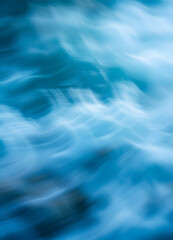 Abstract Blue Wave Motion Blur Photography Print