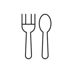 spoon and fork icon Flat illustration sign