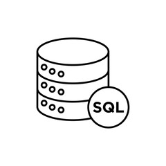 SQL server icon Flat illustration sign