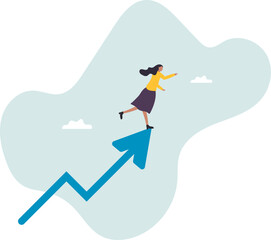 Woman leader, success businesswoman or female visionary to lead company, lady entrepreneur or feminine leadership.business concept.flat character.