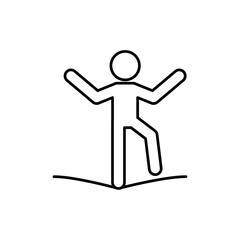 Tightrope walker icon Flat illustration sign