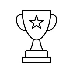 Trophy cup with star icon Flat illustration sign