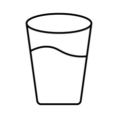 Water glass icon Flat illustration sign