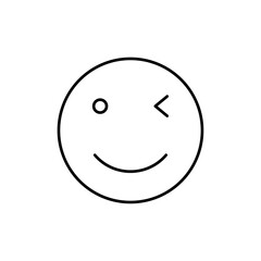 Winking eye icon Flat illustration sign