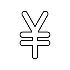 Yen sign icon Flat illustration sign