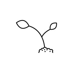 Young sprout icon Flat illustration sign